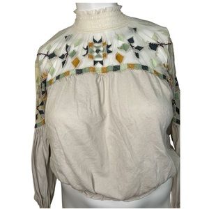 Free People Boho Aztec Blouse